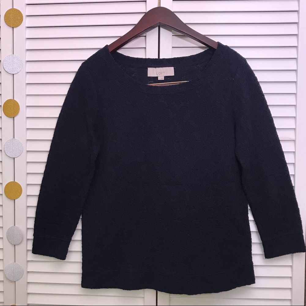 LOFT textured blue top, Size S